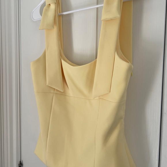 Zara Yellow Bow Strap Tank Top - Picture 2 of 3